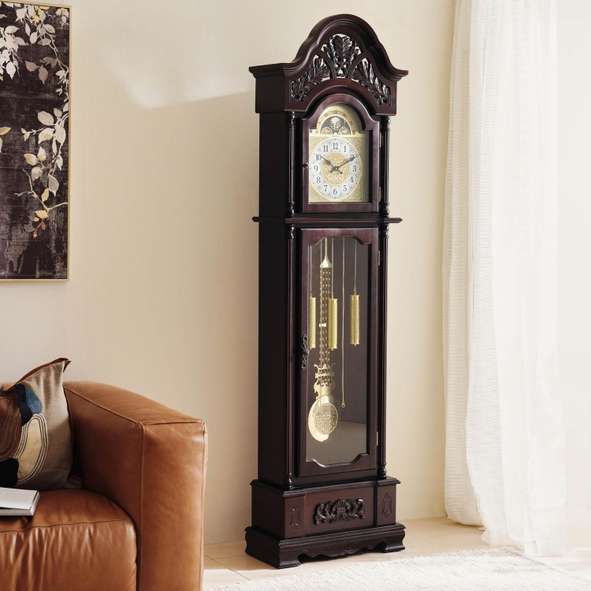 【売れ筋】 Heritage Grandfather Clock With Chime 205x57x27cm - Brown 絵画